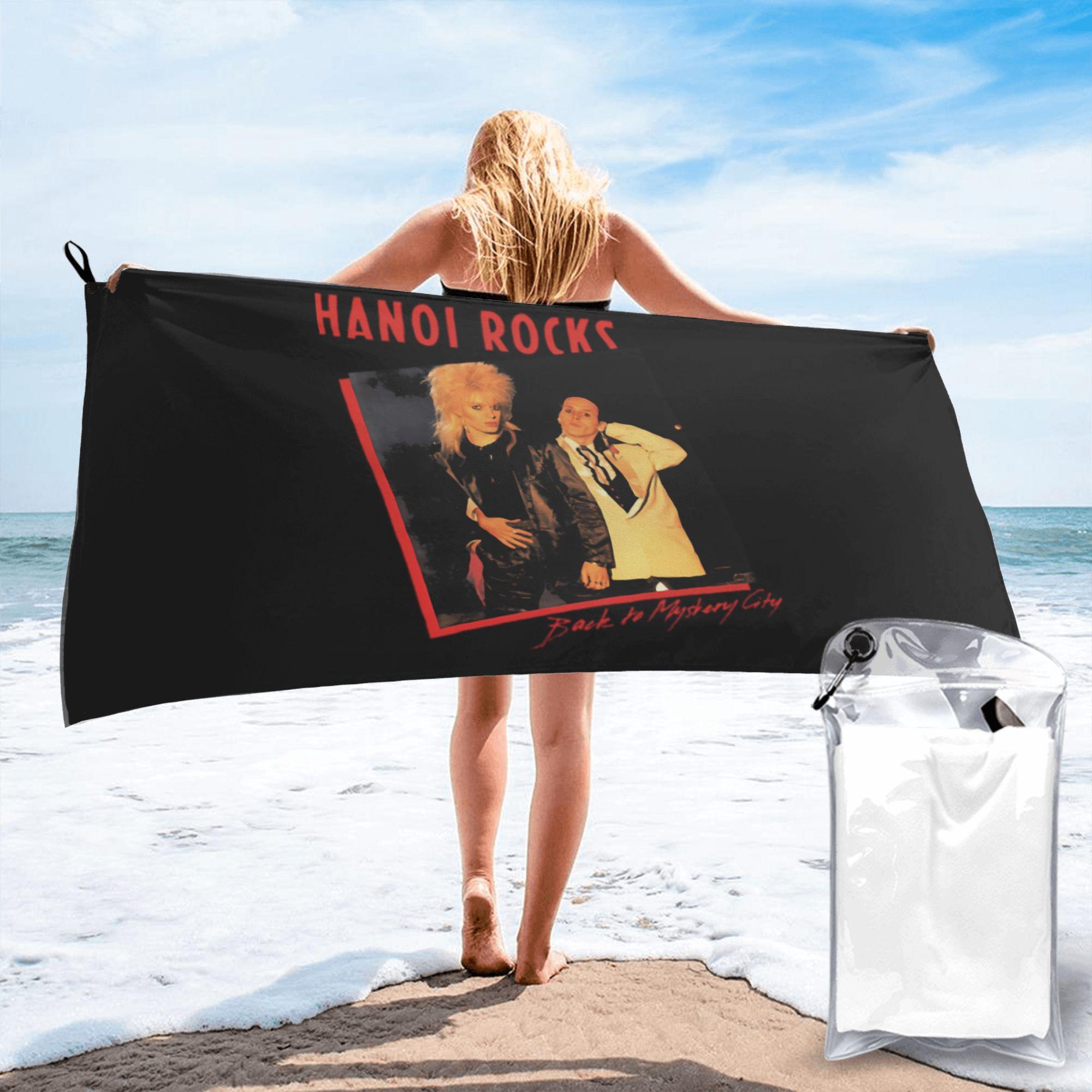 

hanoi rocks Beach Towel Soft Microfiber Quick Dry Absorbent Quick Towels For Bath W30*H60(CM)