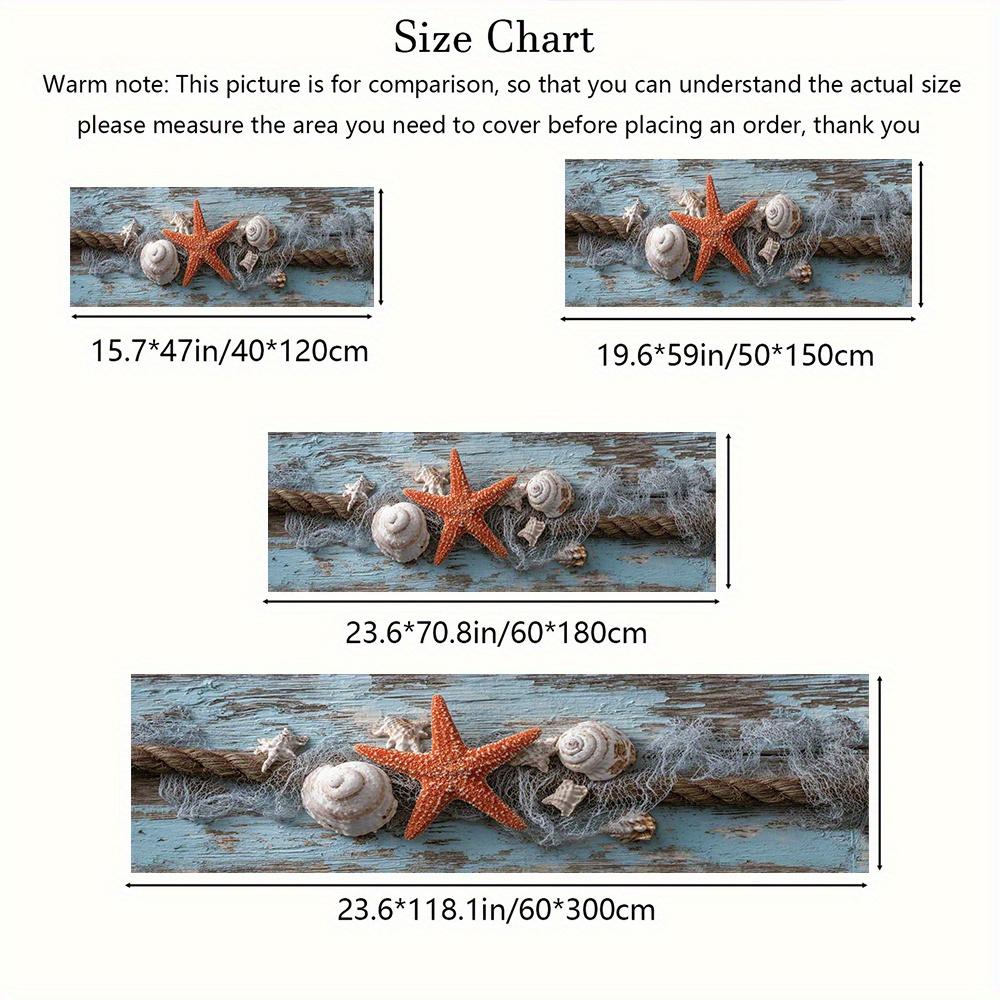 1Pcs Starfish Shell Patterns Non-Slip Washable Area Rug Runner for Entryway, Living Room, Bedroom & Patio