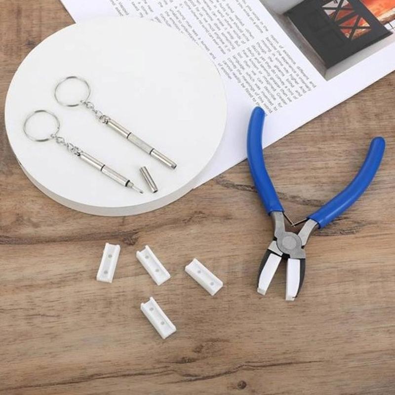 Double Nylon Jaw Pliers with Replacement Tips and Screwdriver for Jewelry Making Spring Loaded Pliers Wire Wrapping Tool