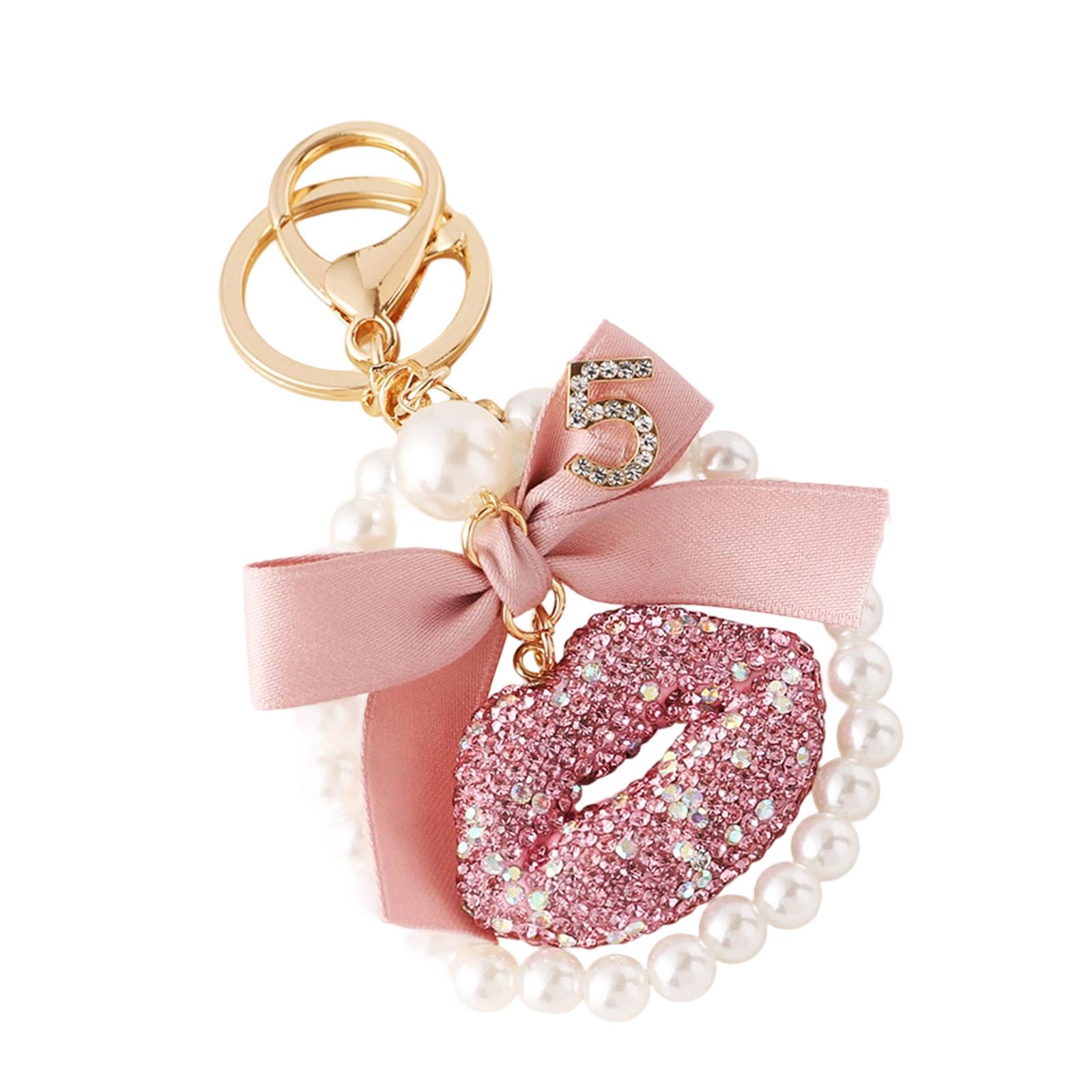 

Стильный брелок для губ с бантиком, со стразами, модный шарм из сплава, легкий, идея для подарка для сумок и ключей розовый