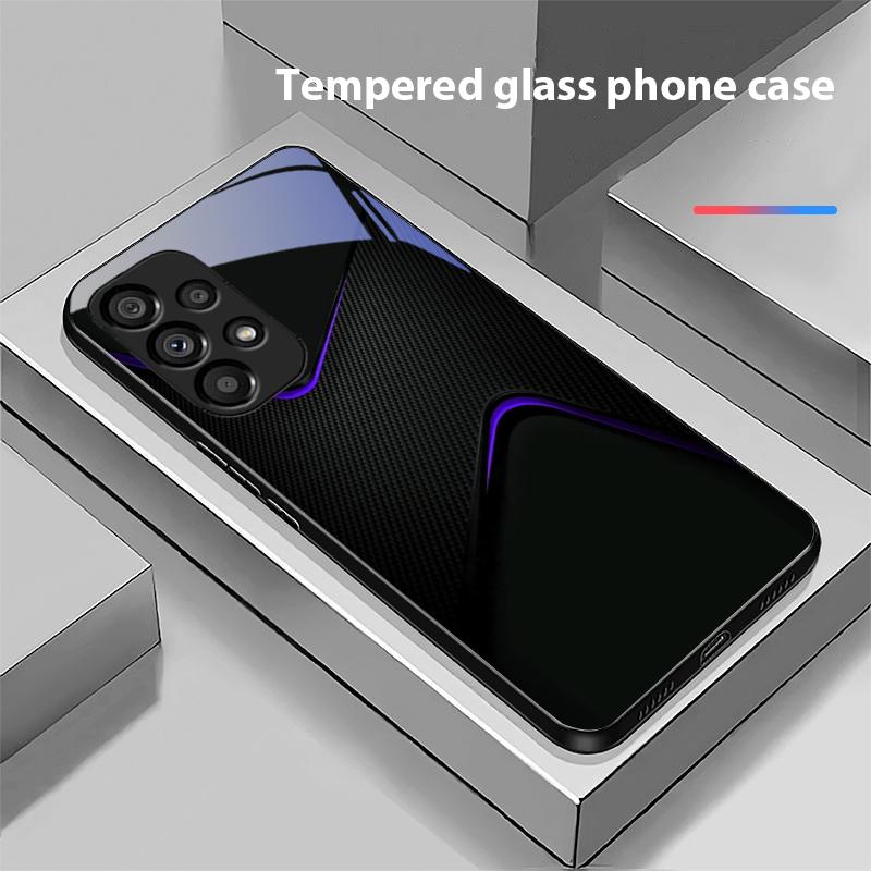 Simples e Grande Para Samsung Galaxy S10 20 Plus 21 FE 22 23 24 FE 25 Ultra Capa de Telefone de Vidro Temperado Preto Concha Rígida