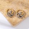 Punk Personality Two-color Stainless Steel Geometric Circles Detachable Multiple Ways To Wear Hoop Earrings for Women Zircon