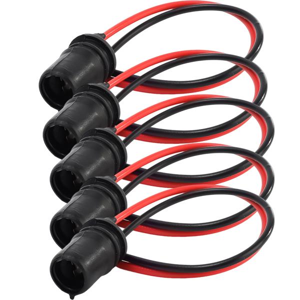 Car T10 Lamp Holders Brake Tail Instrument Lamp Sockets Round Lamp Socket Safety Flame Retardant Material Auto Parts