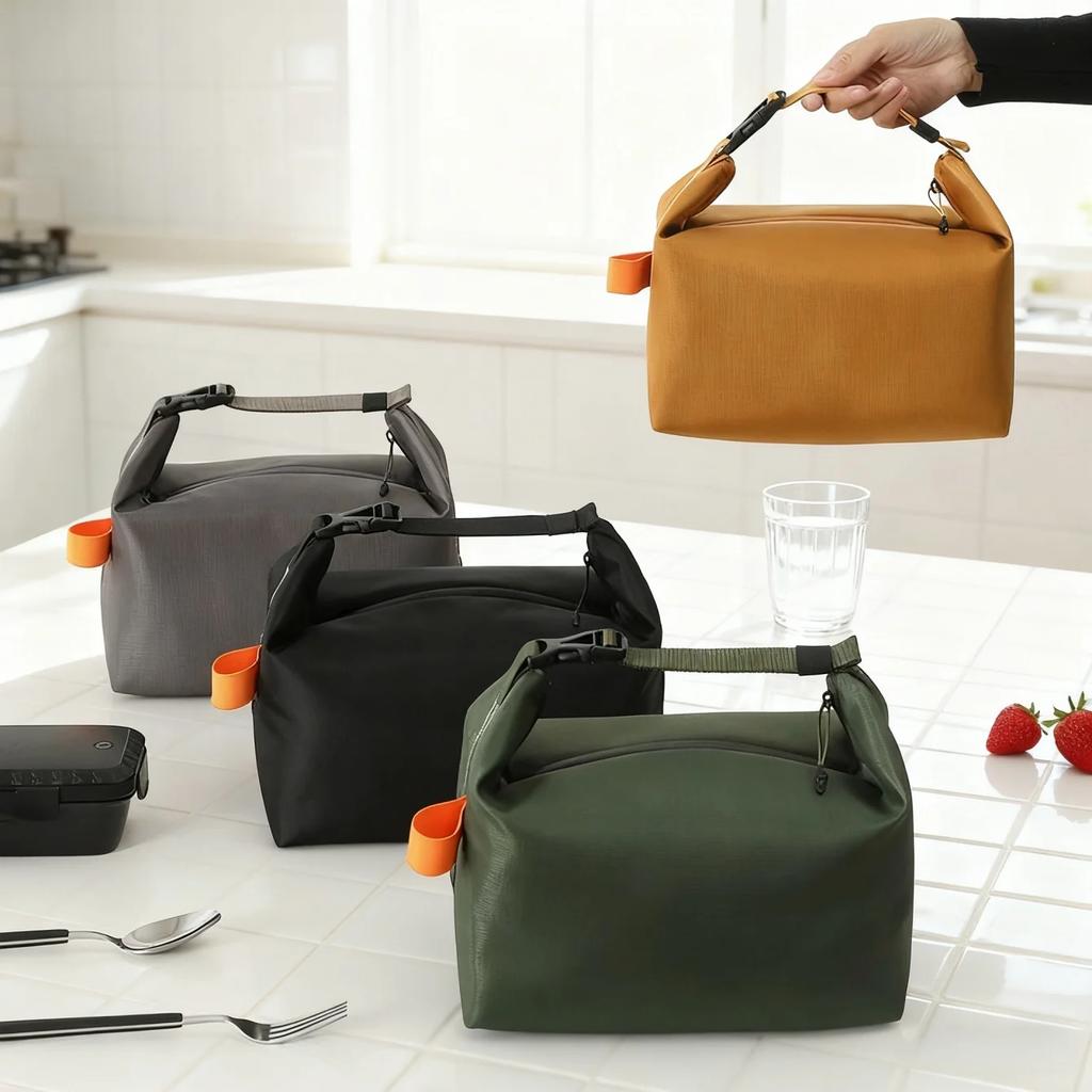 Foldable Insulation Bag,Large Capacity Office Lunch Bag,Thick Aluminum Foil Insulation Bag,Can Hold Lunch Boxes,fruits,snacks
