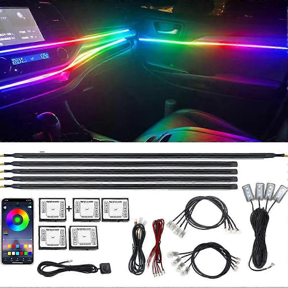 RGB 18-in-1 Automobil-Glasfaser-Lichtstreifen-Sets Auto-Atmosphärenlicht