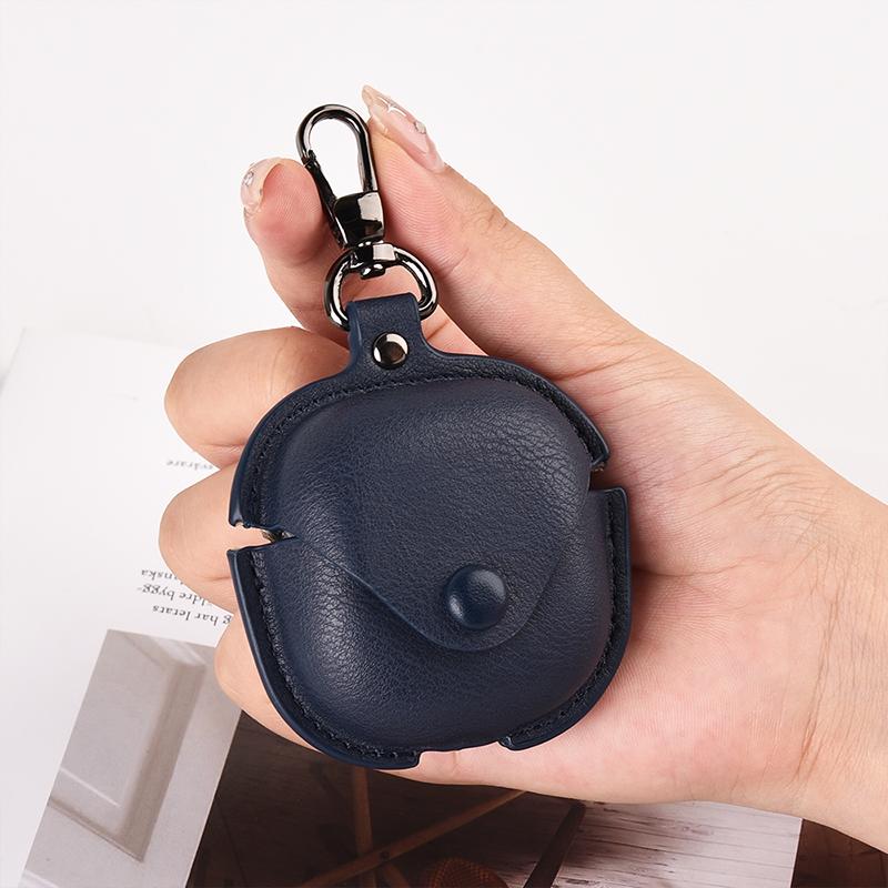 For Samsung Galaxy Buds Live FE 2 Pro Business Leather Earphone Case Cover Headphone Sleeve Solid Color Headphone Case Funda