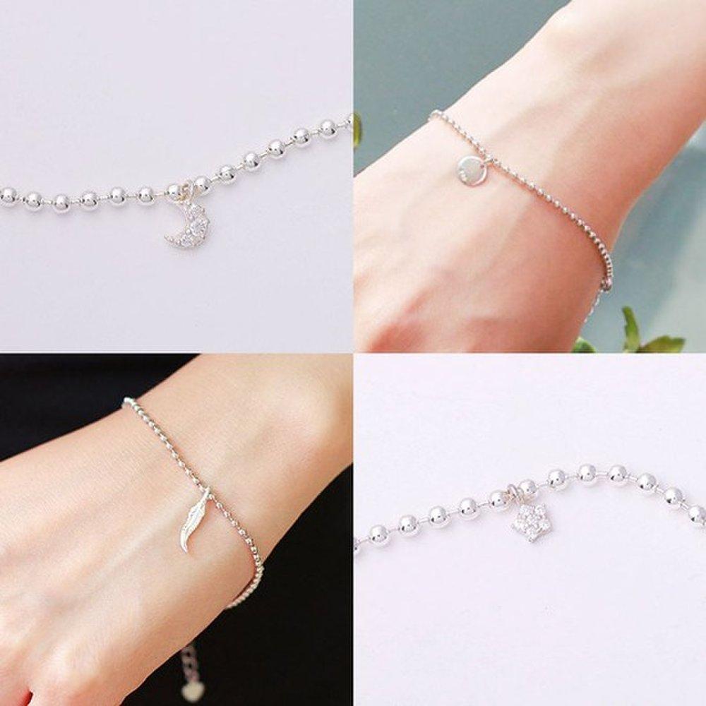 Feather Pendant Ball Chain Silver Bracelet Bracelet Gift Birthday Gift Bracelet Summer Bracelet Silver Bracelet Daily Bracelet Basic Bracelet