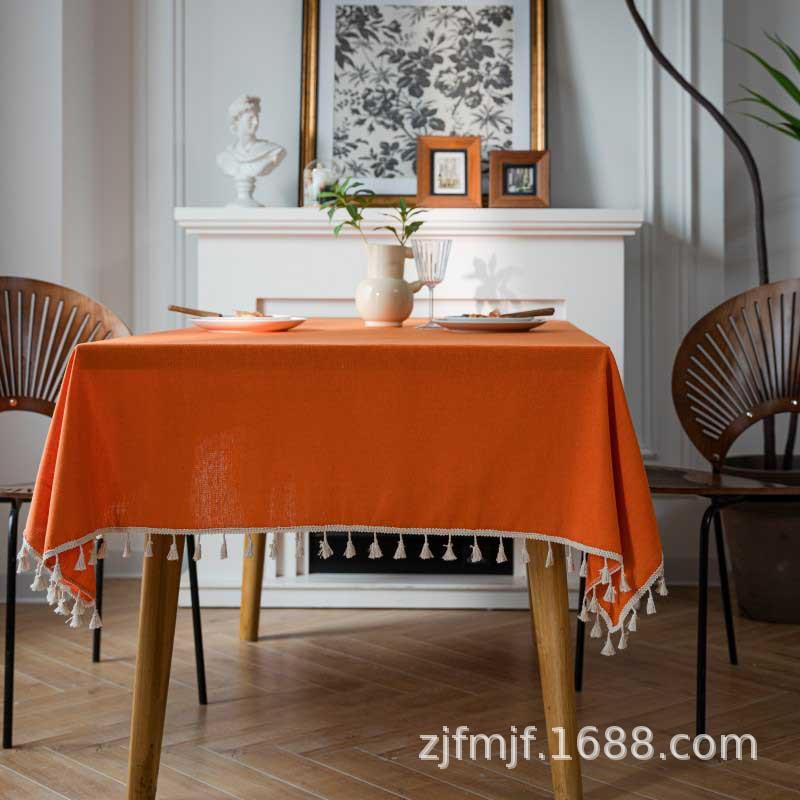 Cloth Dad Solid Color Cotton And Linen Wind Flow Su Tablecloth Household Rectangular Dining Table Cloth Coffee Table Cloth Direct Supply
