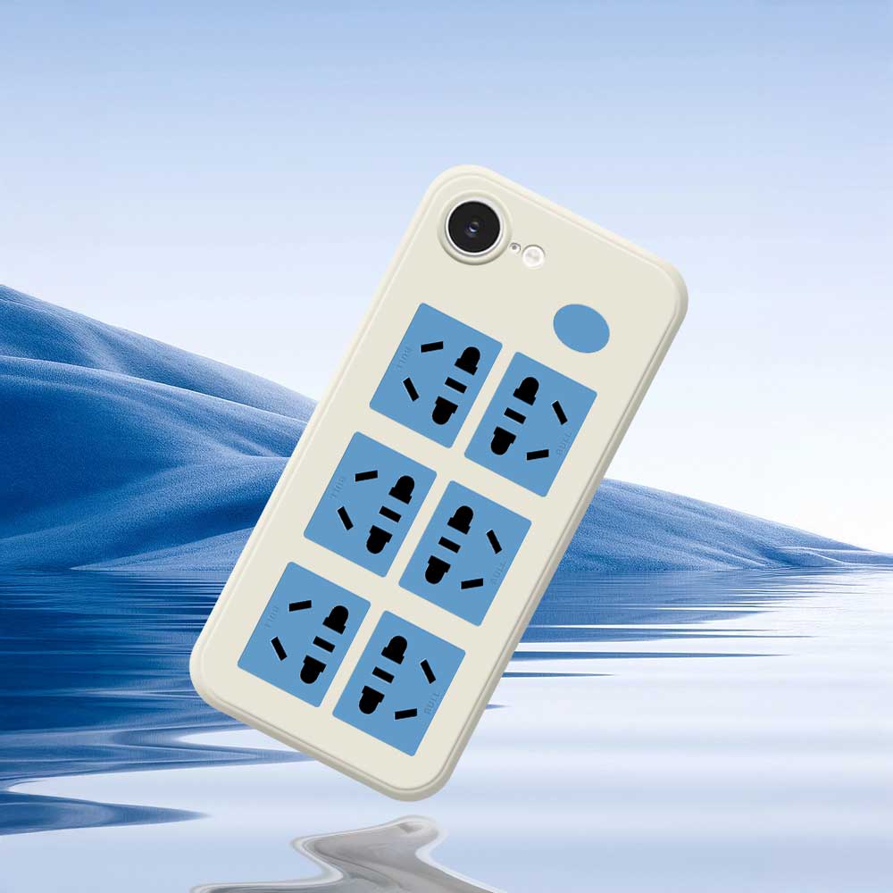 For iPhone 16e Case Socket Pattern Printing Straight Edge TPU Phone Back Cover