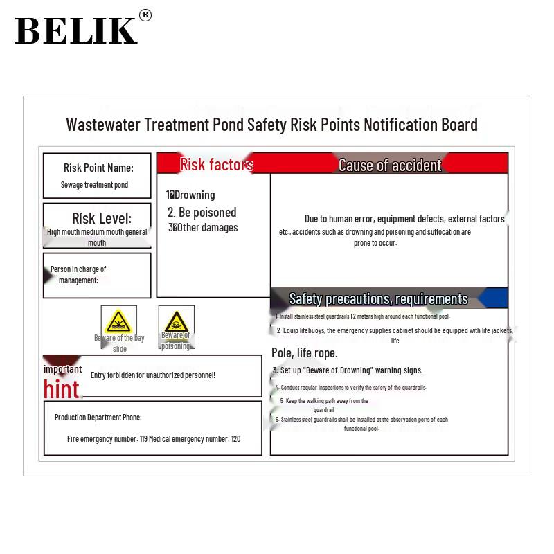 BELIK Safety Risk Notification Sign