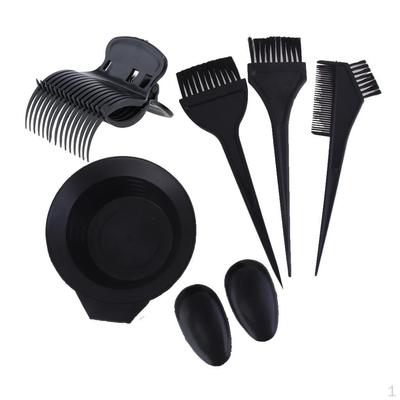 Salon Hair Color Dye Bowl Comb Brush Clips Set Hairdressing Tint Tools