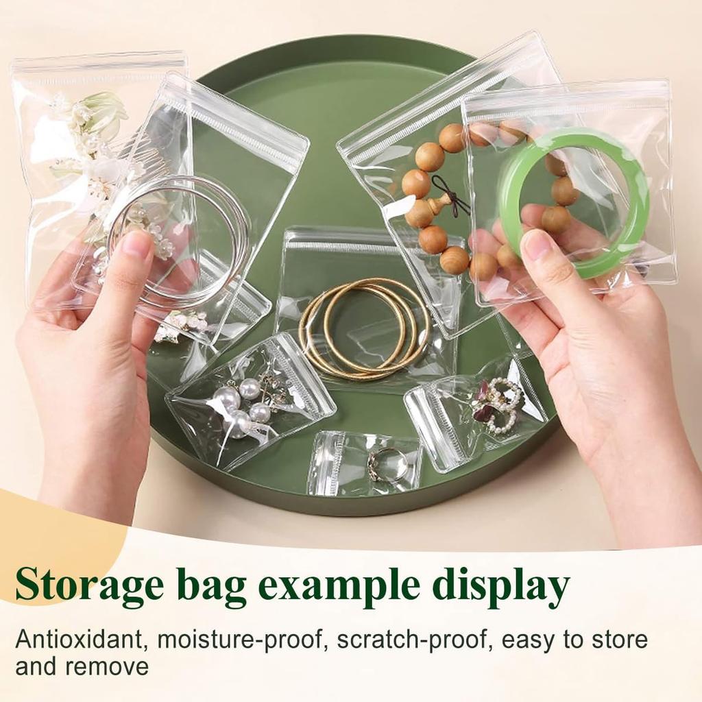 20pcs,Transparent PVC Jewelry Bag, Jewelry Zipper Storage Bag, Ring, Earring, Neckla Anti-oxidation Packaging Bag