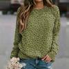 Damen Casual Top mit Leopardenmuster und Raglanärmeln