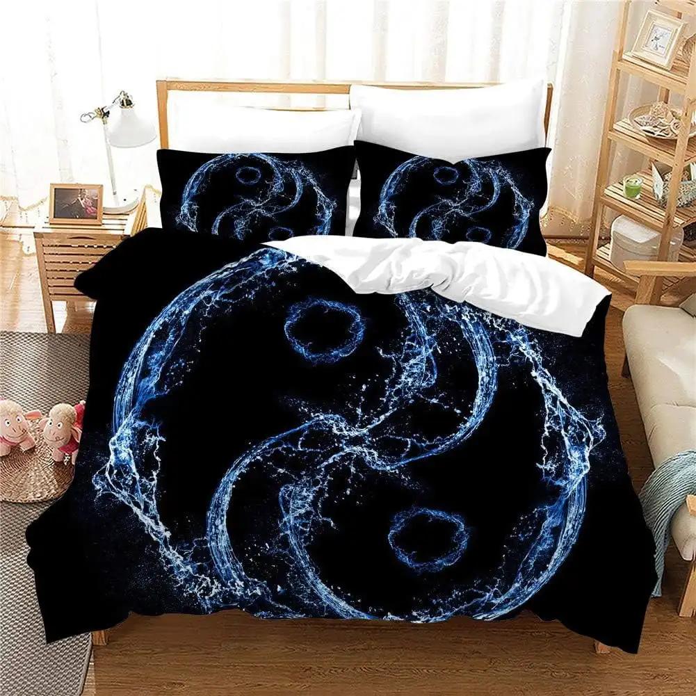 Yin Yang Tai Chi Soft Duvet Cover Set,Beding Set for Children Kids Plus Adult People, Home Decor, Quen Sized Dimensions Warm Soft Comfortable Plus