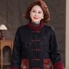 Winter Large Size Padded Jacket Medium and Old Women's Clothing Mother Clothing Chinese Retro Velvet Thickened Grandma Top Padded Jacket