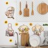 Waterproof Kitchen Wall Stickers Self-adhesive Cartoon Sunflower Decal  Restaurant