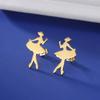 Teamer Ballet Danceing Beauty Girl Stud Earrings For Women Girls Stainless Steel Fashion Jewelry Valentine's Day Gift 2026 New