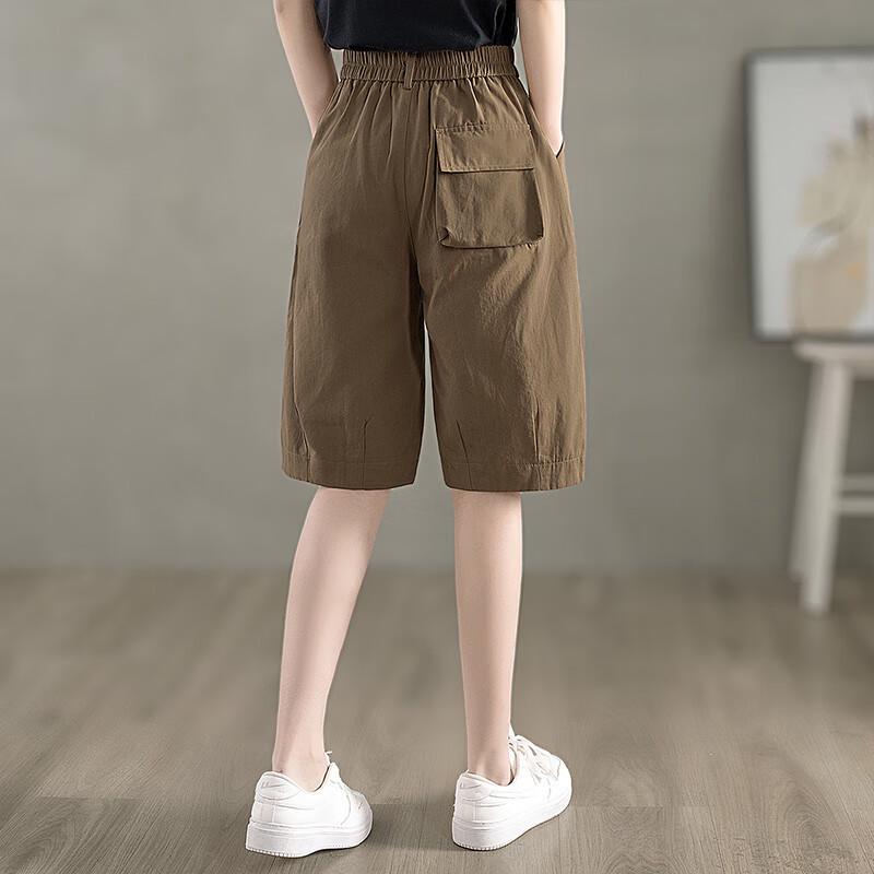 High-Waist Loose Fit Multi-Pocket Wide-Leg Shorts