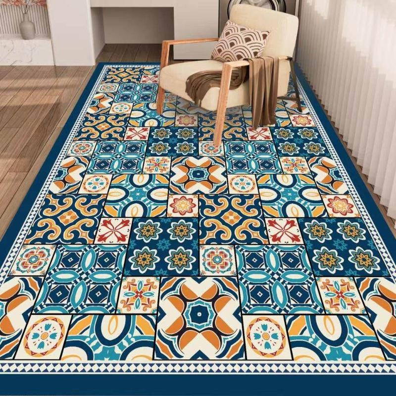 PVC Leather Mats Stain-resistant Oi Proof Kitchen Floor Mat  Wear-resistant Washable Rug Home Decoration Balcony Area Carpet
