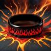 Matte Black & Red Flame Stainless Steel Ring - Perfect for Birthdays and Daily Wear