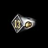 Anello Teschio Numero 13 Acciaio Inossidabile 316L Stile Punk Biker Gotico Gioielleria Taglia 7-19