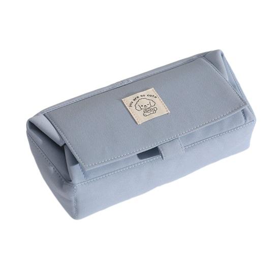 Canvas Pencil Case Double Layer Waterproof Stationery Bag Student Pencil Organizer for School Office Travel Cosmetic Bag
