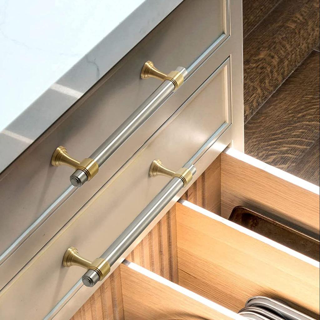 Solid Brass Furniture Handles and Knobs Multi Sizes T Bar Dresser Wardrobe Pulls Luxury Cabinet Hardware Kitchen Accessories