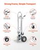 2 In 1 Hand Truck, 453.6 Kg Load Capacity for 4-Wheel Mode, Convertible Hand Truck Dolly with Non-Slip Handle & Wheels, Portable Trolley Dolly for
