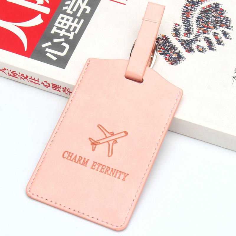 Thick Leather Airplane Boarding Pass Creative Travel Suitcase Tag Checked in Luggage Tags Cute Luggage Tag Address Name Lable