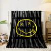 Nirvana Logo Smiley Gesicht Design Flanelldecke für Schlafzimmer Wohnzimmer Sofa und Nickerchen