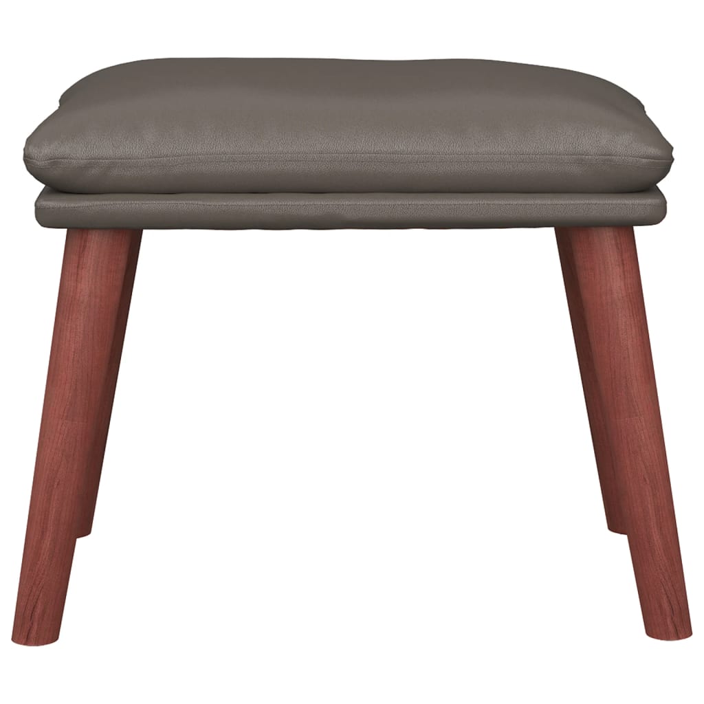 Footstool Gray 45 X 29.5 X 35 Cm Artificial Leather