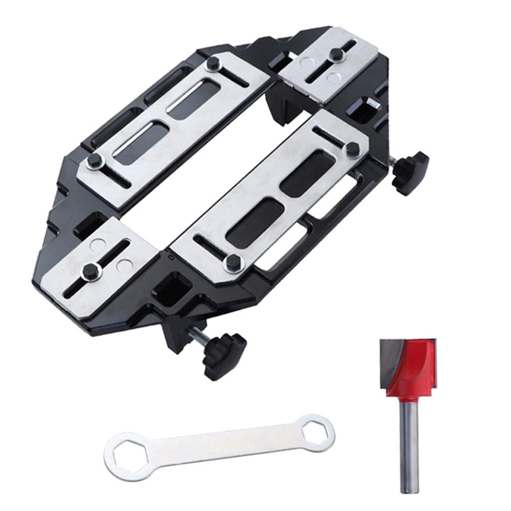 HOT Door Hinge Jig Woodworking Hole Opener Slotting Locator Wooden Door Hinge Hole Guide Door Lock Jig for Door Lock