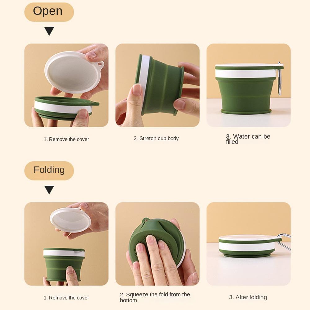 Portable Silicone Drinking Cup Leak Proof Retractable Camping Cup Foldable Travel Mug  Water