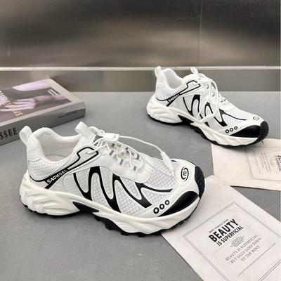 2025 Summer New Thin Mesh Fashion Platform Sports Dad Shoes Women Breathable, Lightweight and Versatile Casual Forrest Gump Shoes Tide