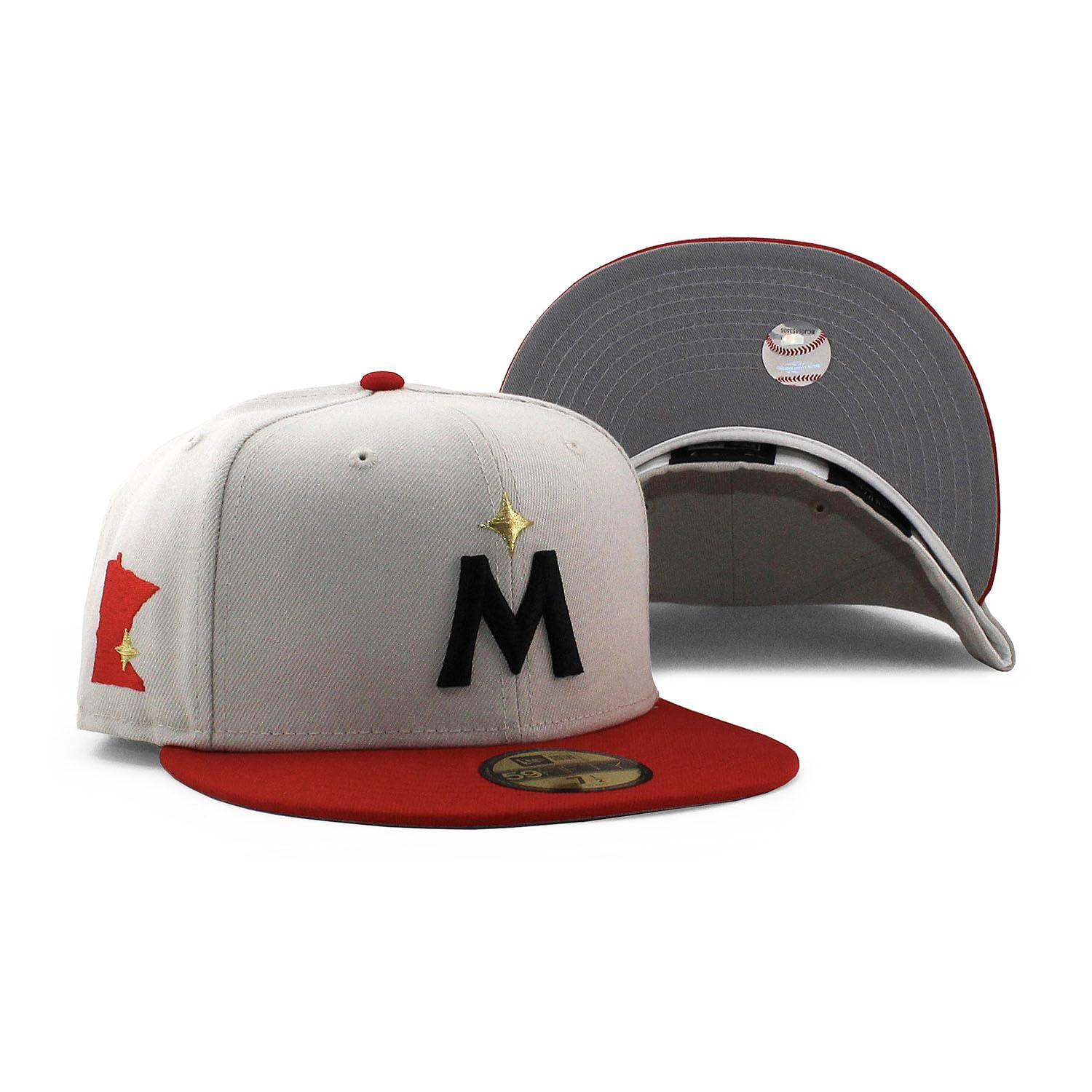 

[New Era] Trendy color brim cap 59FIFTY Minnesota Twins MLB GREY BOTTOM FITTED CAP STONE MINNESOTA TWINS 5950 hat color bottom Sz 7-14 [Used]