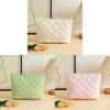 Cosy Corduroy Checkered Cosmetic Bag With Breathable Design For Daily Use Women And Men