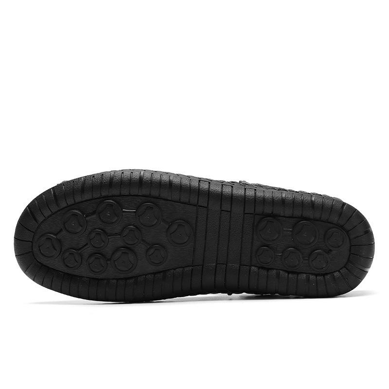 Men's Genuine Leather Cut-Out Toe Summer Sandals - Comfortable, Breathable, and Versatile for Outdoor Wear