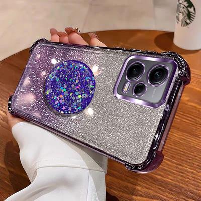 Pro POCO X5 5G Pouzdro s držákem Luxusní Lesklé Ochranné Nárazuvzdorné Pouzdro se stojánkem Pro Xiaomi Redmi Note 12 pro 12S 12C Coque Shell
