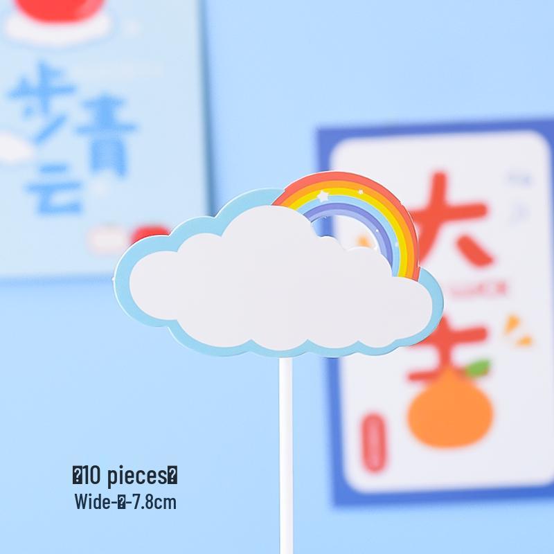 Happy Birthday Rainbow Cake Topper with Writable Greeting Card