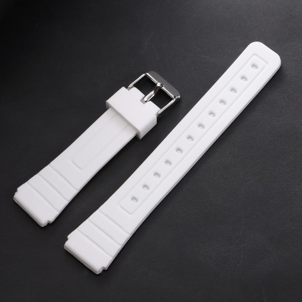 18mm Silicone Watch Strap for Casio W800H SGW400 F91W F84 F105/108 A158/168 AE1200/1300 Band F-91W F84 F105 Resin Soft Bracelet