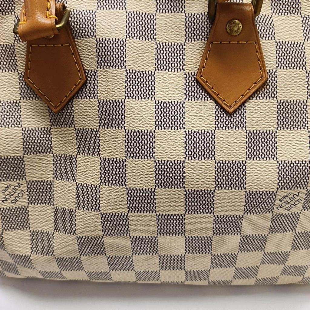 [Pre-Owned] Speedy Pillow Bag Classic Checkered No Shoulder Strap Canvas And Leather Shoulder Crossbody Tote Bag 25 - Good #1EU53U0