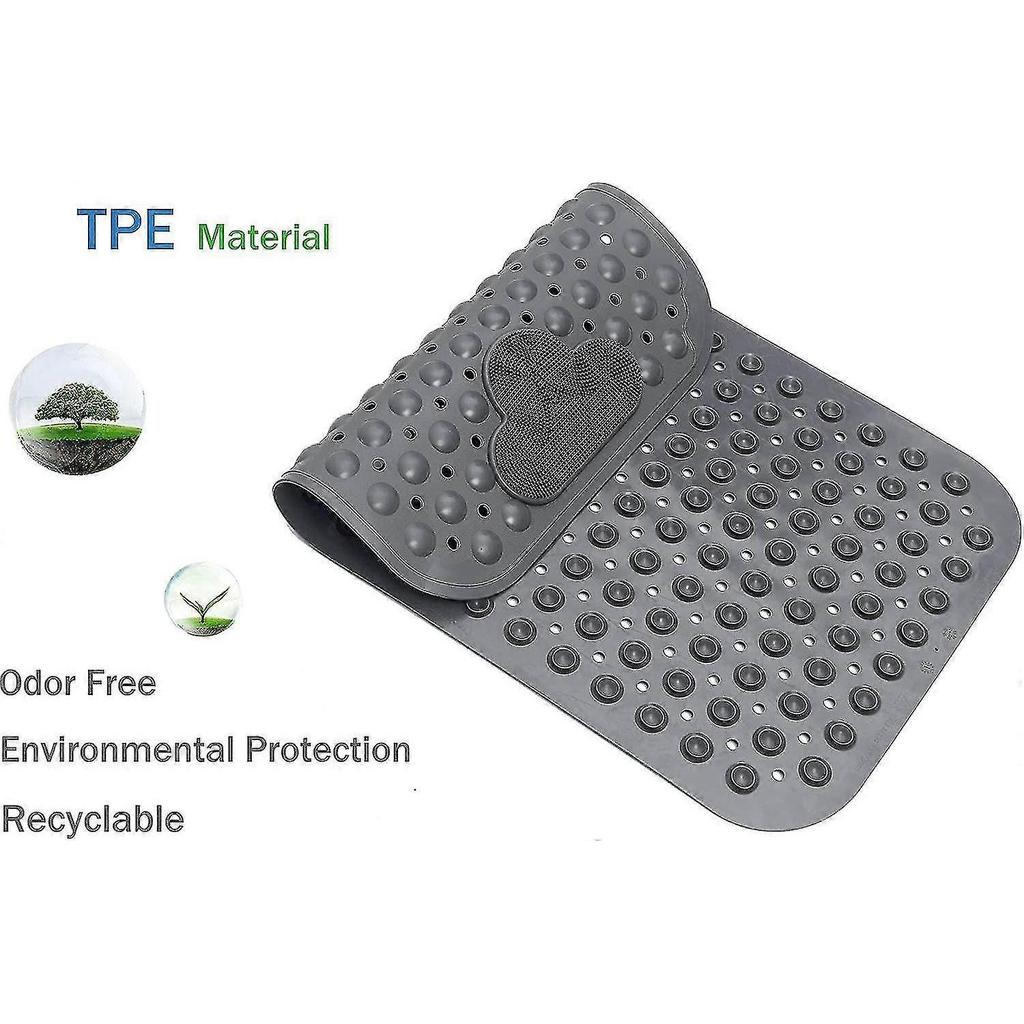 40cm*70cm Bath Mat Shower Mat Non-slip Bath Mat With Suction Cups Bath Mat For Bathtub Bathroom Mat Machine Washable (gray)