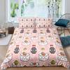 Japan Sushi King Queen Duvet Cover Marine Life Bedding Set Cartoon Japanese Food Quilt Cover Colorful Polyester Comforter Cover