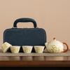 Chinese-style Virtualized Ceramics Ru Kiln Rich Bamboo Travel Tea Set Corporate Kung Fu Teapot Gift Can Be Ordered Tea Set