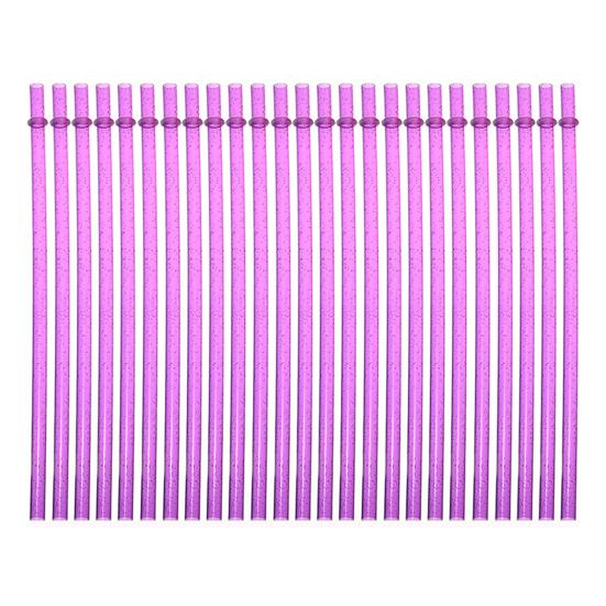 Yousheng 25Pcs Reusable Glitter Straws for Cups, 23cm Food-Grade PP Straw with Fixed Buckle, BPA-free Thickened Drinking Straws