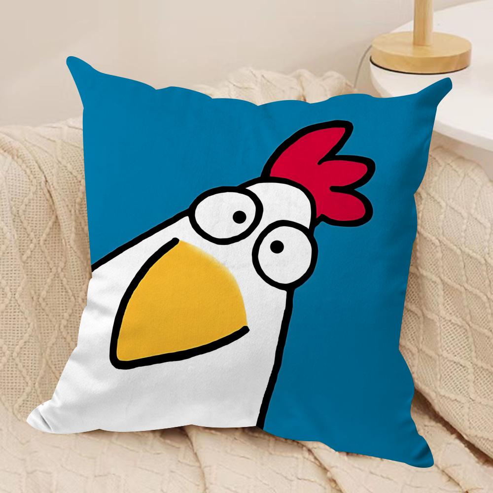 Kids Cartoon Cute Animal Cushion Cover Silky Short Plush Invisible Zipper Dustproof Sofa Pillow Case For Home Decor