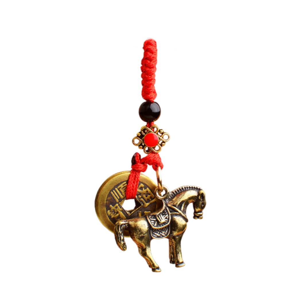 

2Pcs Lucky Design Five Emperors Money Keychain Chinese Style Fengshui Pendant Personal Accessories 2Pcs Horse