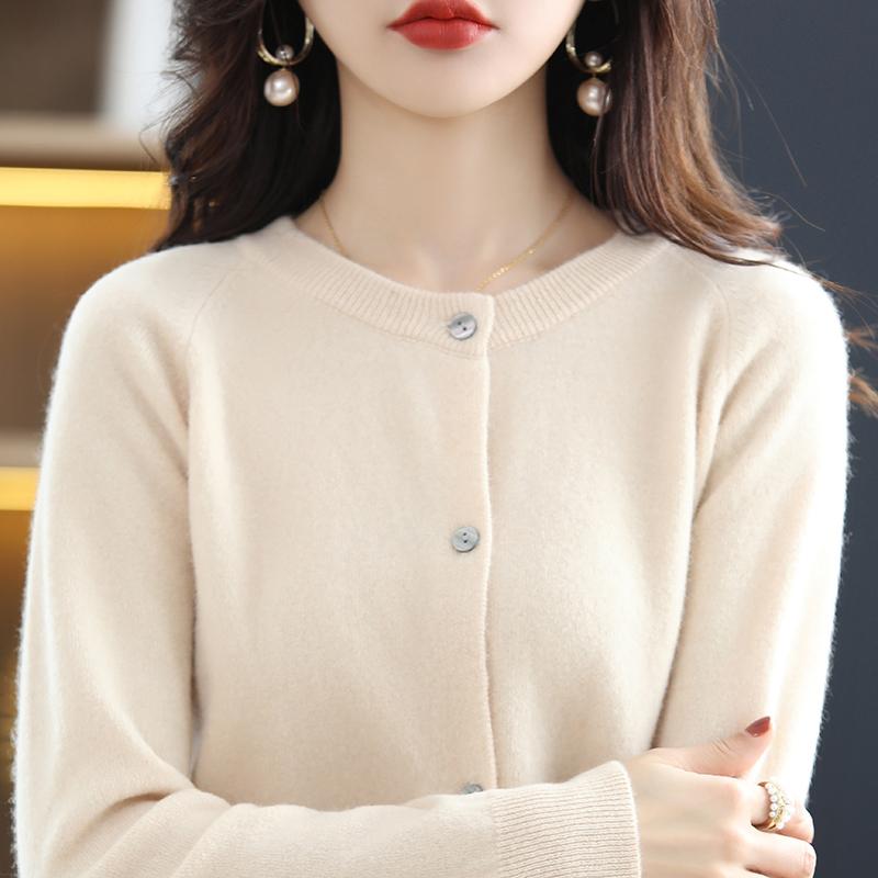 Cardigan damă din cașmir Qinghe cașmir 30% cașmir 70% lână toamnă și iarnă cardigan îngroșat din cașmir moale și cald