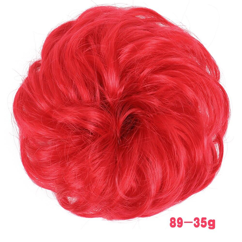 MISSQUEEN Synthetischer, lockiger Chignon, unordentliches elastisches Band, Quaste, Haarknoten, Haarteil, Hochtemperaturfaser, natürliches Kunsthaar red