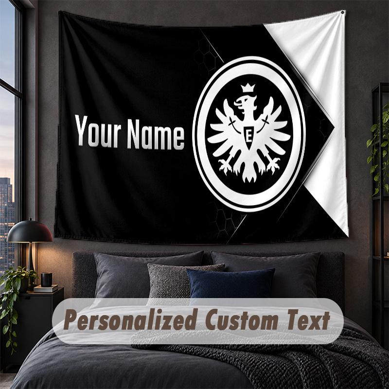 Custom Name Text Tapestry,Eintracht Frankfurt Decorative Wall Hanging, Background Tapestry For Home Bedroom